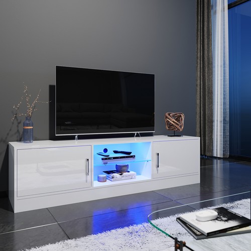 150cm white high gloss - white, tv