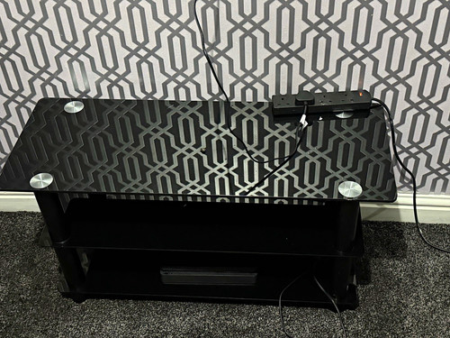 Black glass stand - glass, tv