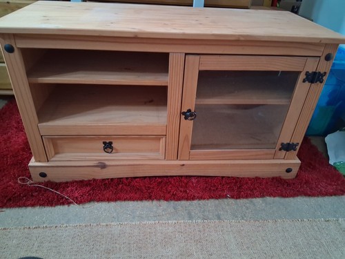 Wood glass brown tv stand - wood,