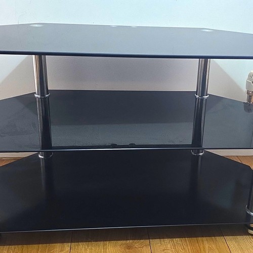 Black tempered glass stand - tempered,