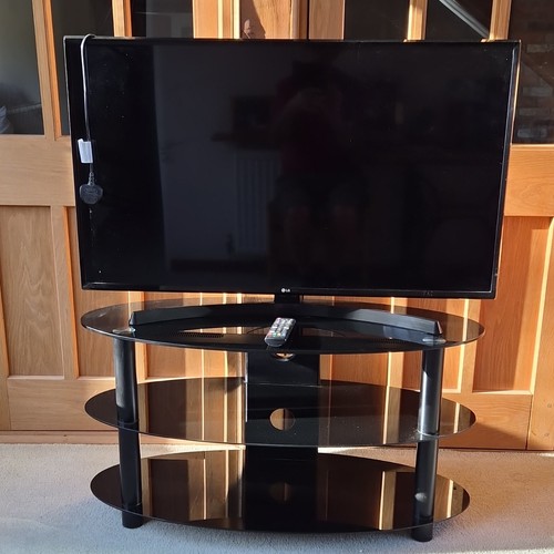 Black oval glass metal - glass,