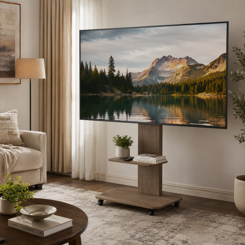 Sturdy wood tv - 40"-75", floor