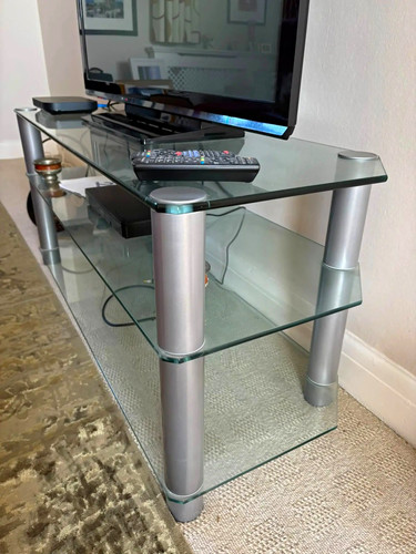 Glass metal shelf tv - metal, 3-shelf